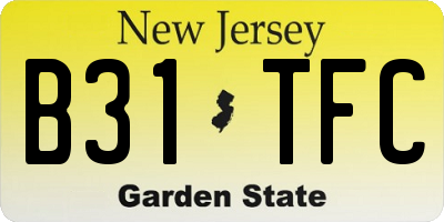 NJ license plate B31TFC