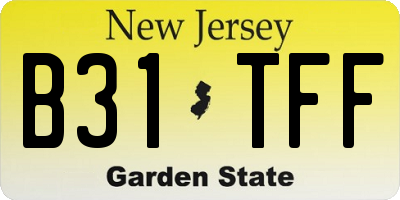 NJ license plate B31TFF