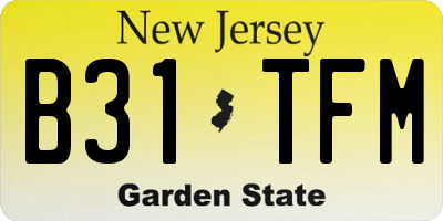 NJ license plate B31TFM