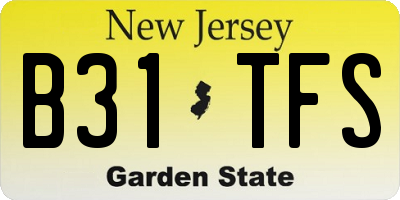 NJ license plate B31TFS