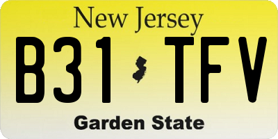 NJ license plate B31TFV