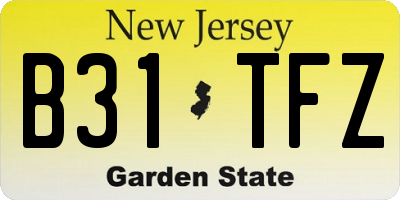 NJ license plate B31TFZ