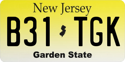 NJ license plate B31TGK