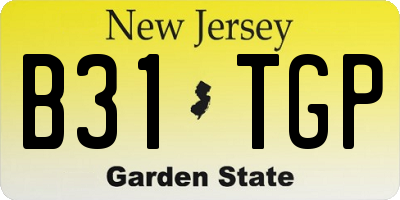 NJ license plate B31TGP