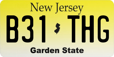NJ license plate B31THG