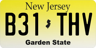 NJ license plate B31THV