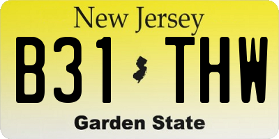 NJ license plate B31THW