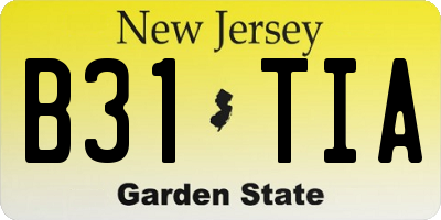NJ license plate B31TIA
