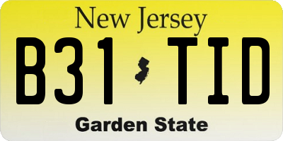 NJ license plate B31TID