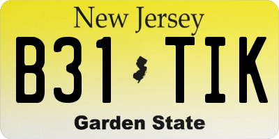 NJ license plate B31TIK