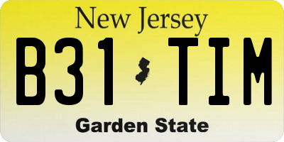 NJ license plate B31TIM