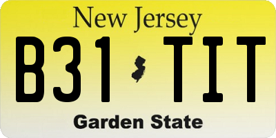 NJ license plate B31TIT