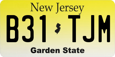 NJ license plate B31TJM