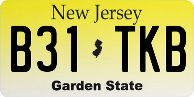 NJ license plate B31TKB