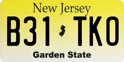 NJ license plate B31TKO