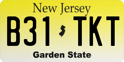 NJ license plate B31TKT