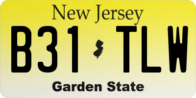 NJ license plate B31TLW
