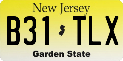 NJ license plate B31TLX