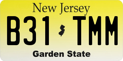 NJ license plate B31TMM