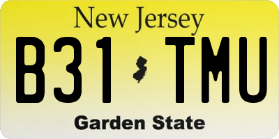 NJ license plate B31TMU