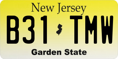 NJ license plate B31TMW