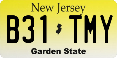 NJ license plate B31TMY