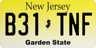 NJ license plate B31TNF
