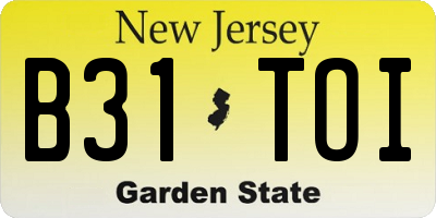 NJ license plate B31TOI