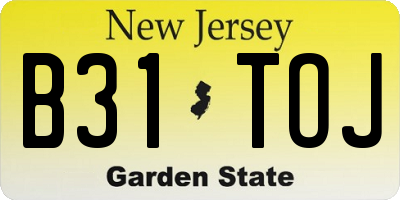 NJ license plate B31TOJ