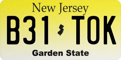 NJ license plate B31TOK