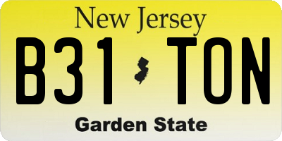 NJ license plate B31TON