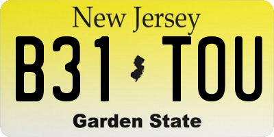 NJ license plate B31TOU
