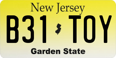 NJ license plate B31TOY
