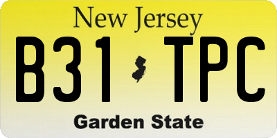 NJ license plate B31TPC