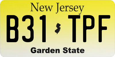 NJ license plate B31TPF