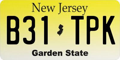 NJ license plate B31TPK
