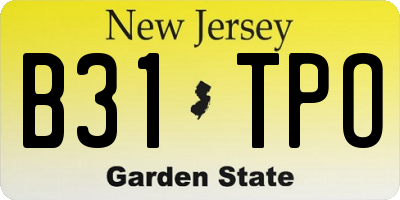 NJ license plate B31TPO