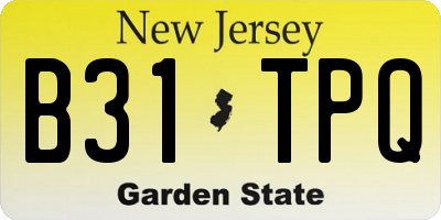NJ license plate B31TPQ