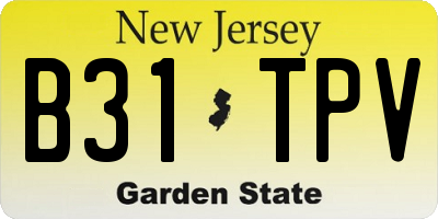 NJ license plate B31TPV
