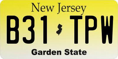 NJ license plate B31TPW