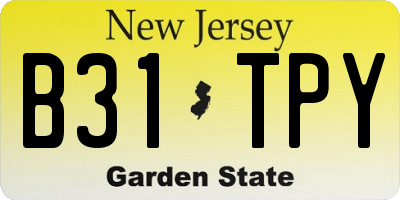 NJ license plate B31TPY