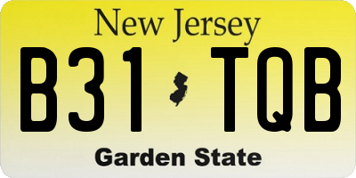 NJ license plate B31TQB