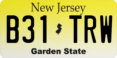 NJ license plate B31TRW