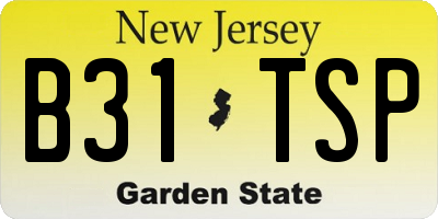 NJ license plate B31TSP