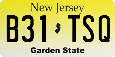 NJ license plate B31TSQ