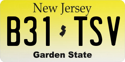 NJ license plate B31TSV