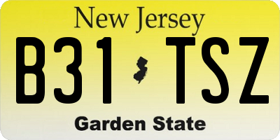 NJ license plate B31TSZ