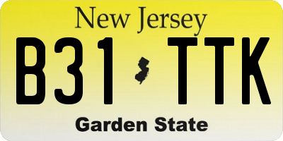 NJ license plate B31TTK
