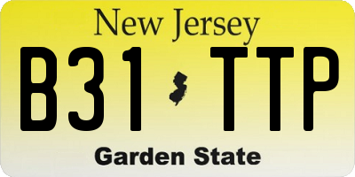 NJ license plate B31TTP