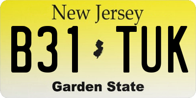NJ license plate B31TUK